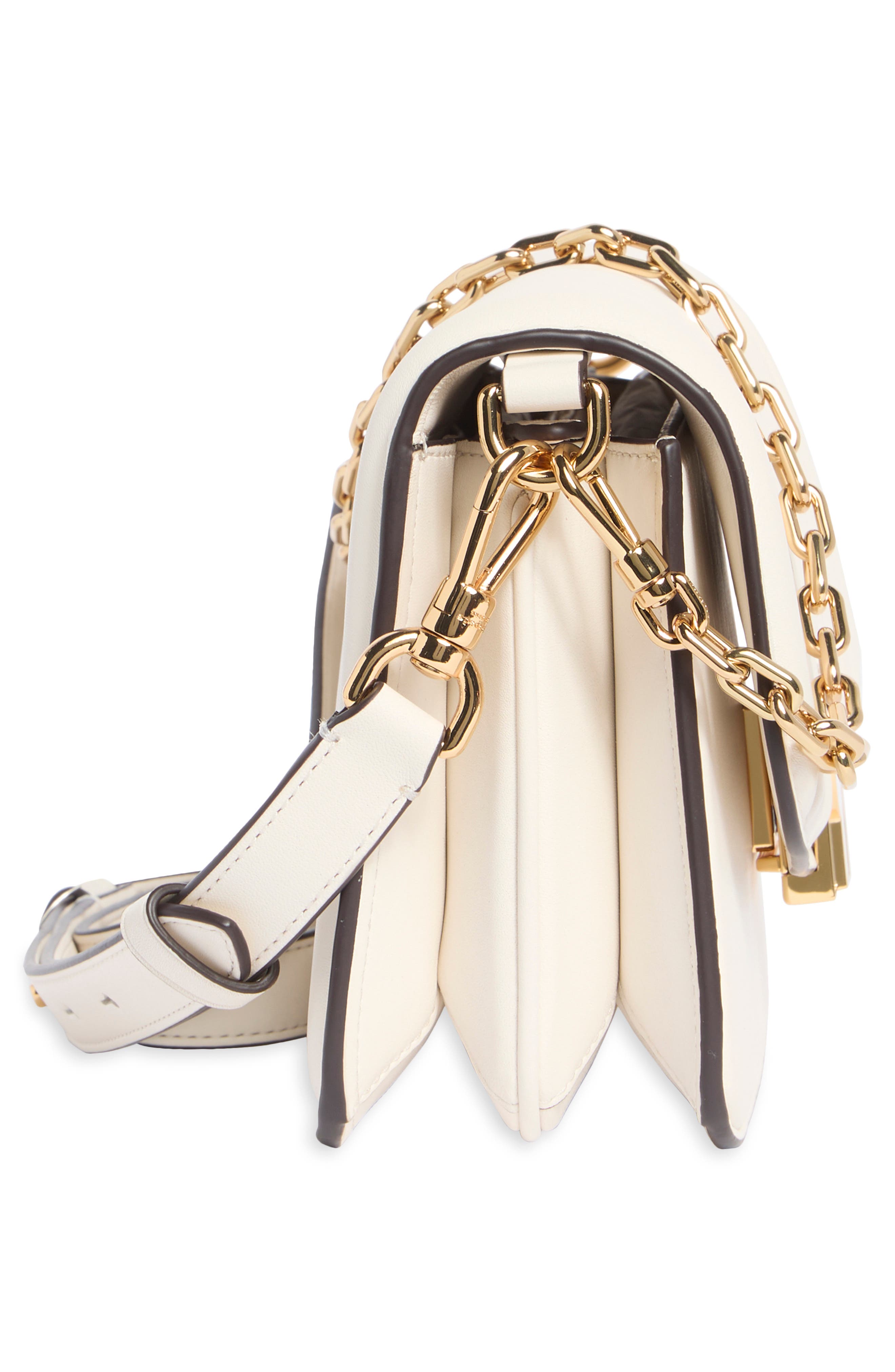 Dakota Trapunto Leather Shoulder Bag, Alternate, color, CREAM