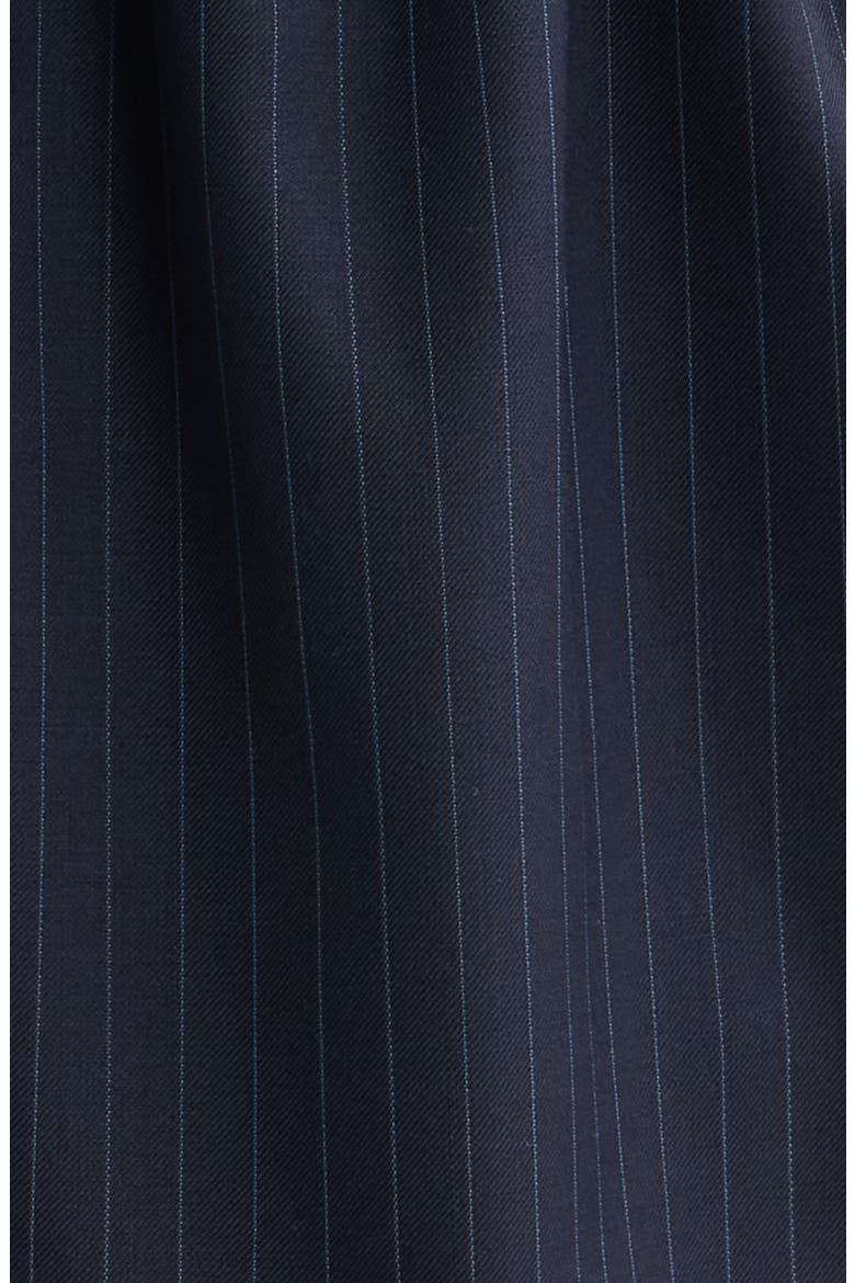 Pinstripe Long Sleeve Wool Blend Mini Shirtdress, Alternate, color, NAVY