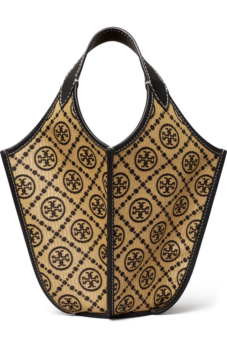 Tory Burch T Monogram Raffia Top Handle Bag, Main, color,