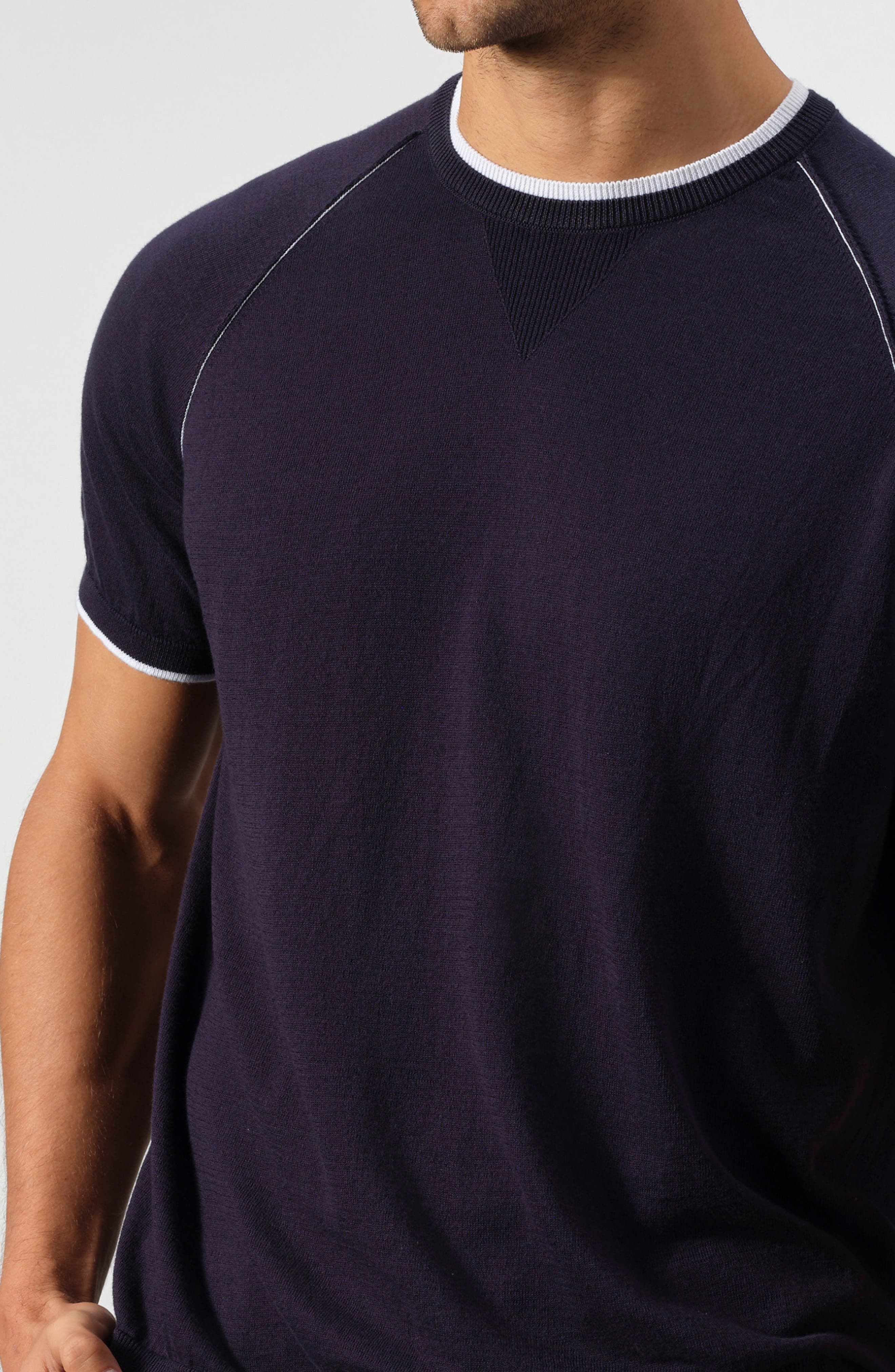 Contrast Stitch Short Sleeve Sweater - image 5