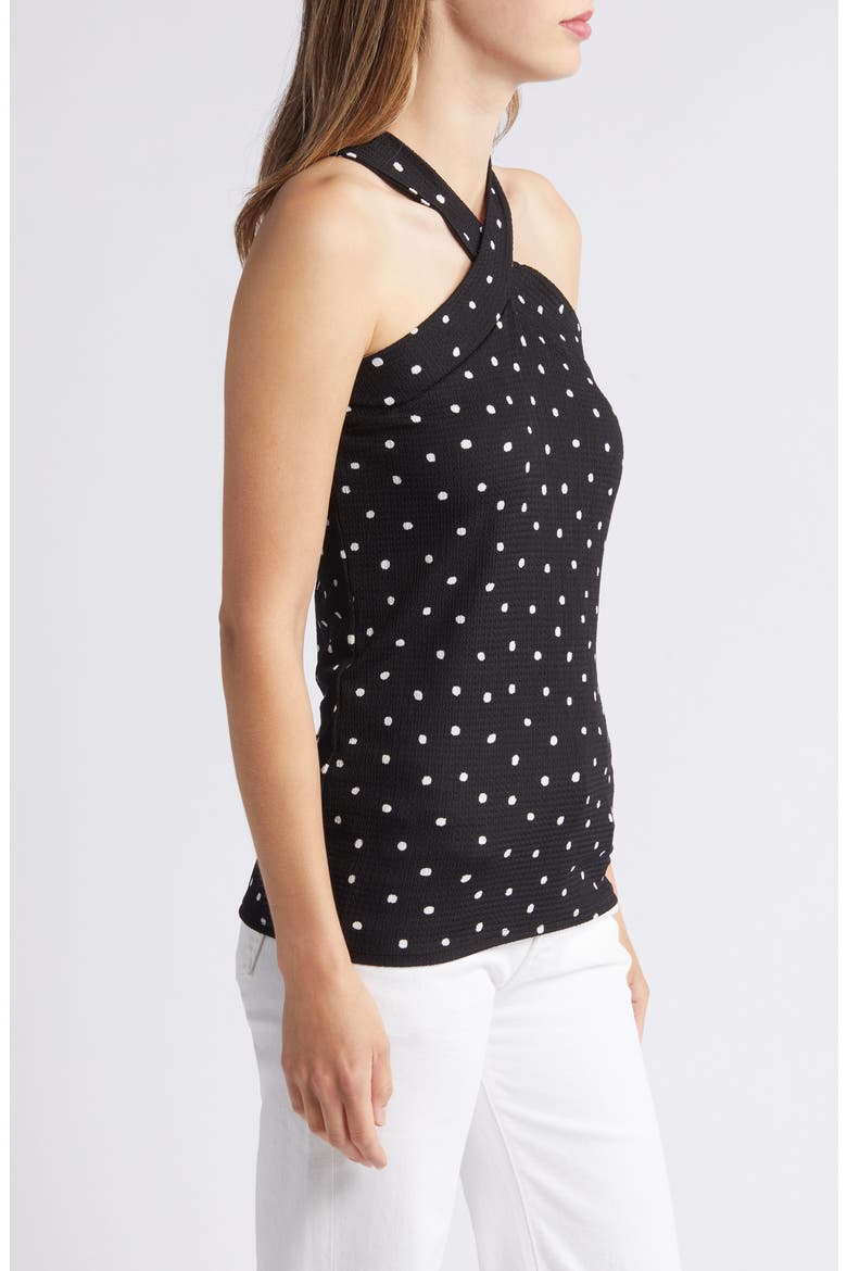 Polka Dot Halter Top, Alternate, color, BLACK