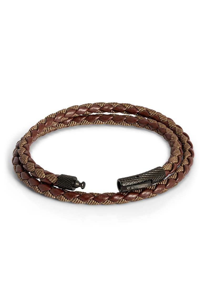 Chelsea Leather Double Wrap Bracelet, Alternate, color, BROWN