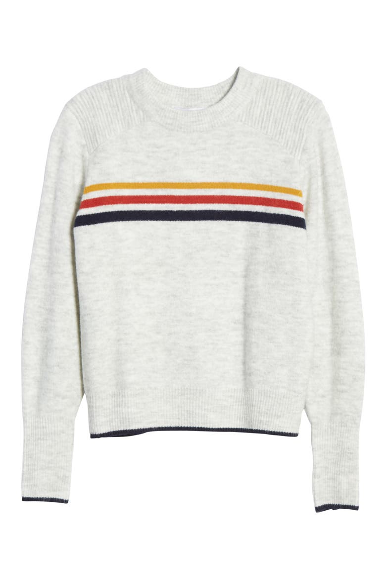 Mikayla Stripe Pullover, Alternate, color, HEATHER ASH