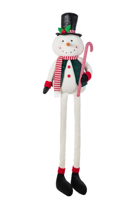 60"H Christmas Oversized Fabric Snowman or Santa With Dangle Legs