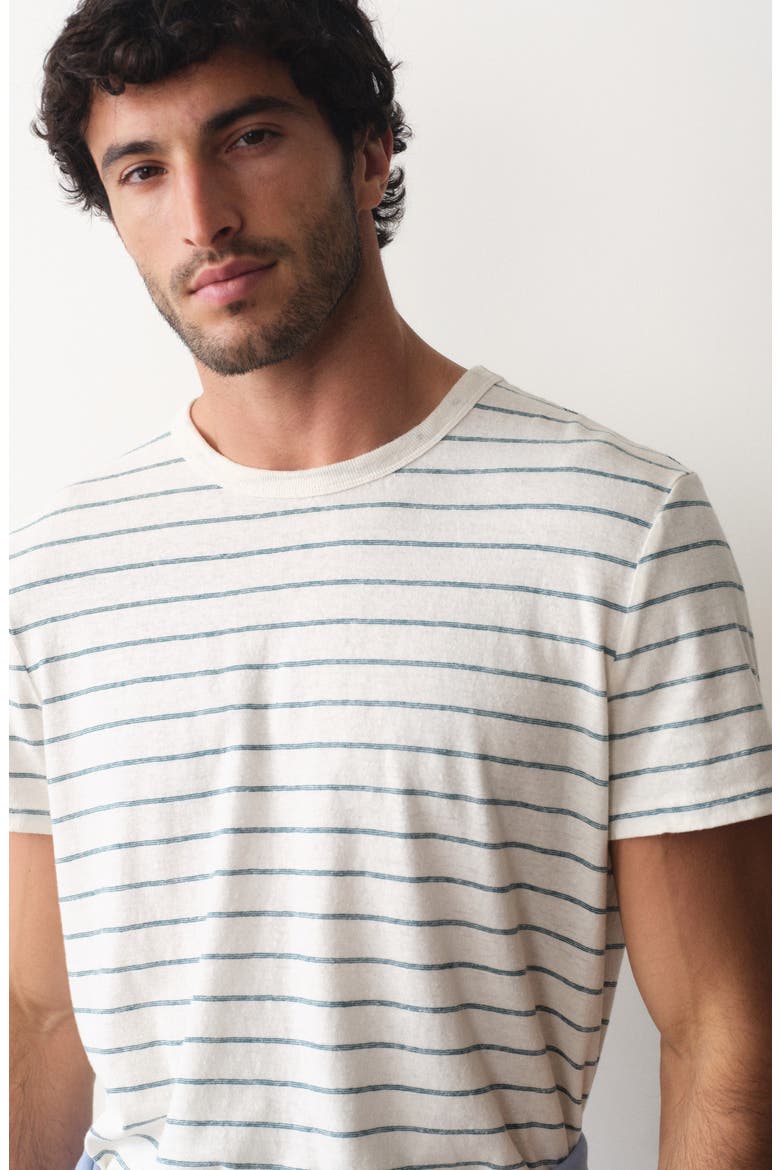 Relaxed Striped Hemp and Cotton T-Shirt, Alternate, color, WHITE/ MEDITERRANEA STRIPE