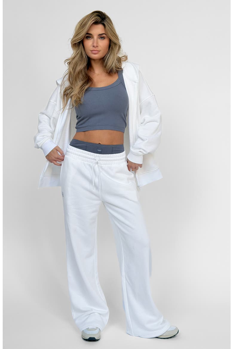Cozy Crush Wide Leg Sweatpants, Alternate, color, BRIGHT WHITE