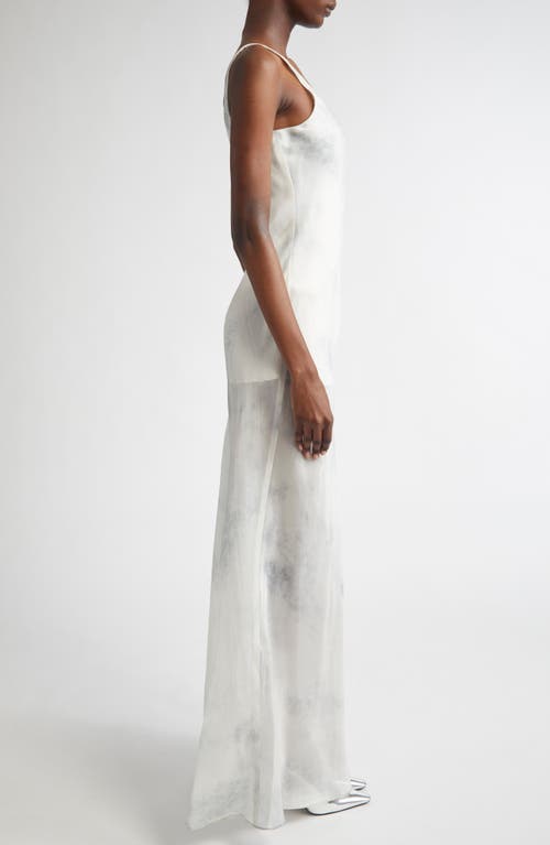 Grace Ling Bias Cut Silk Organza Dress In Ash