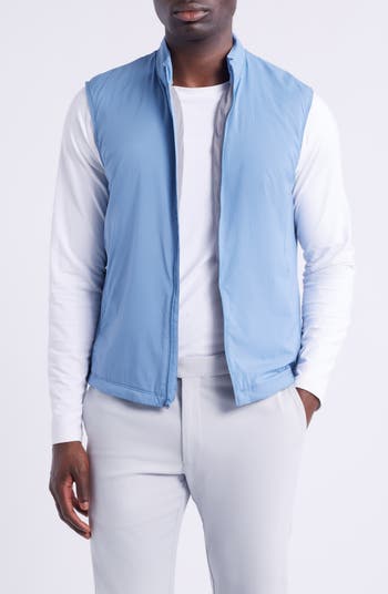Gilet Homme John Varvatos Bleu – Lin Et Laine, Taille US 34 IT 44, Neuf Avec étiquettes