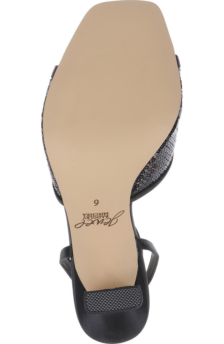 Jewel Badgley Mischka Zaha Ankle Strap Sandal, Alternate, color, Black Satin
