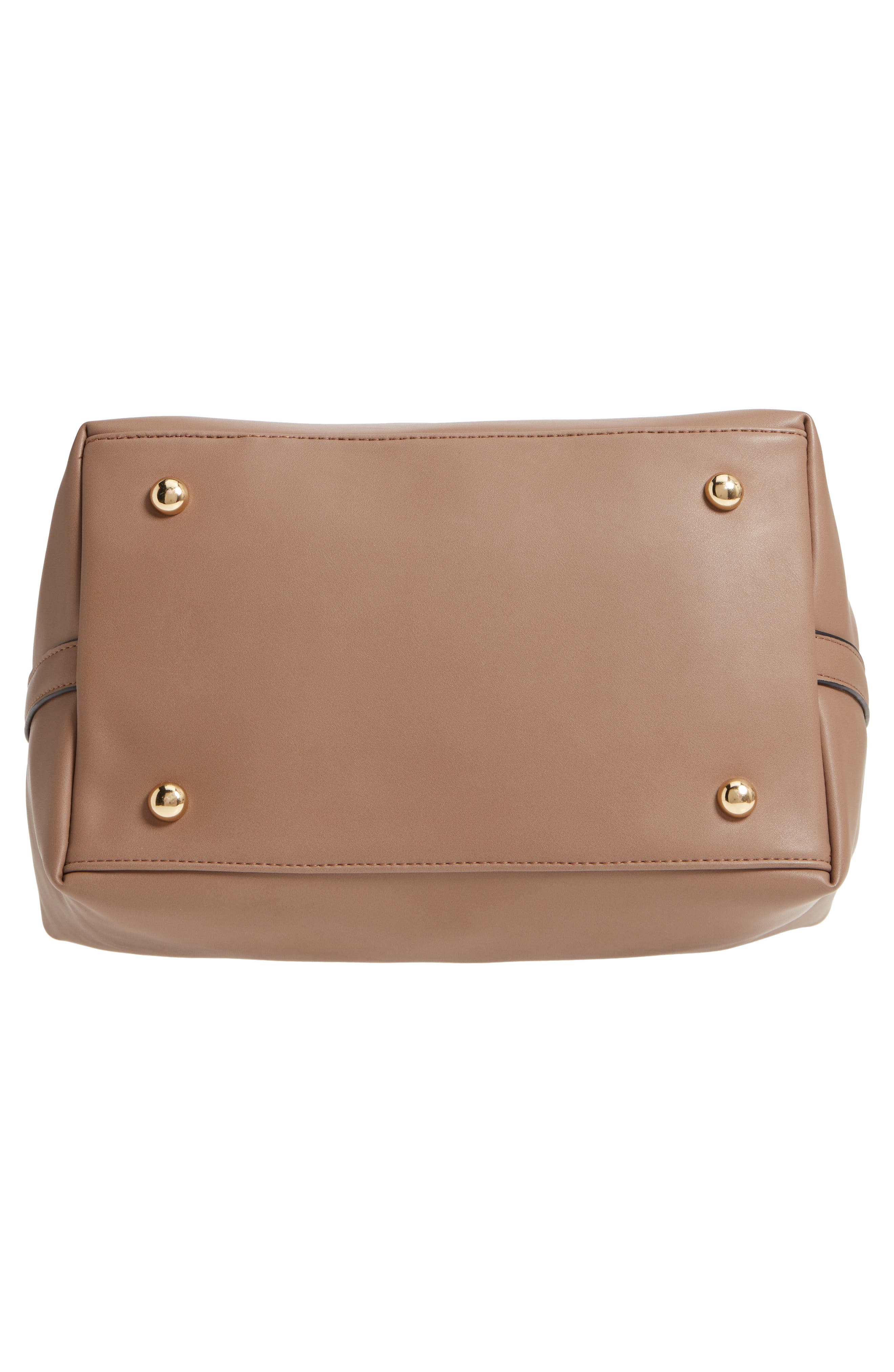 Leith Metal Handle Faux Leather Tote Bag, Alternate, color, 