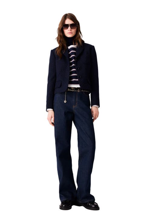 Cropped suit jacket