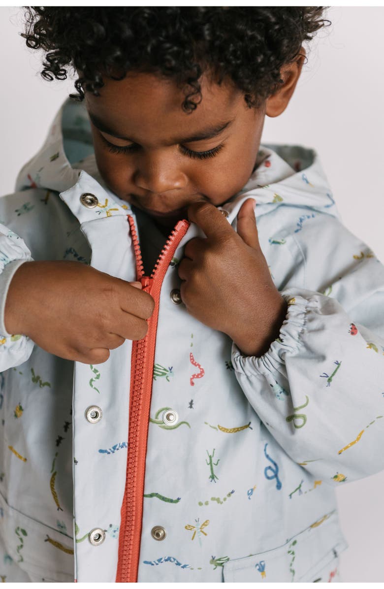 Pehr Kids' Park Hooded Jacket, Alternate, color, Crawling Critters Blue