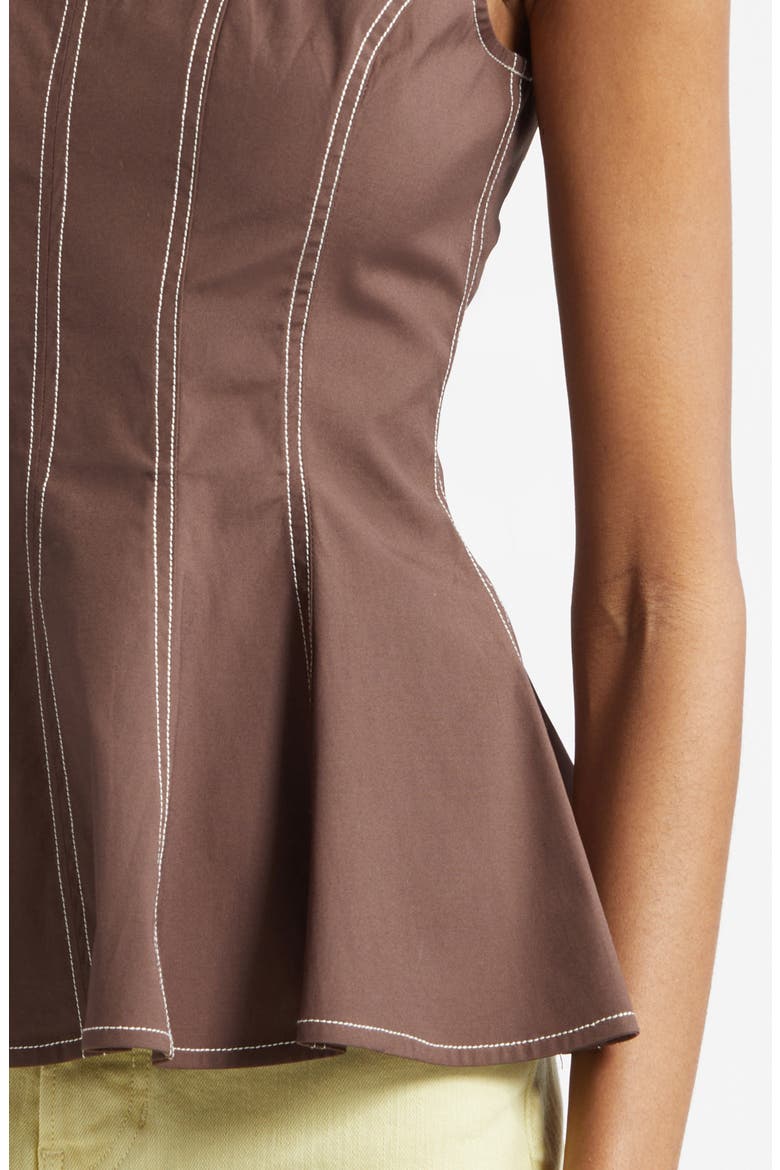 Charlie Peplum Tank, Alternate, color, DARK MOCHA