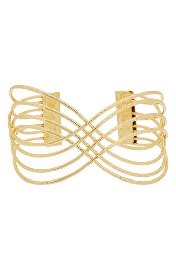 Juvell Layered Wire Cuff Bracelet In Yellow