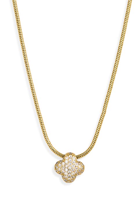 Pavé Bubble Clover Pendant Necklace