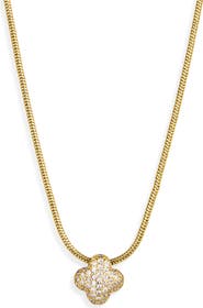 ARGENTO VIVO Pavé Bubble Clover Pendant Necklace