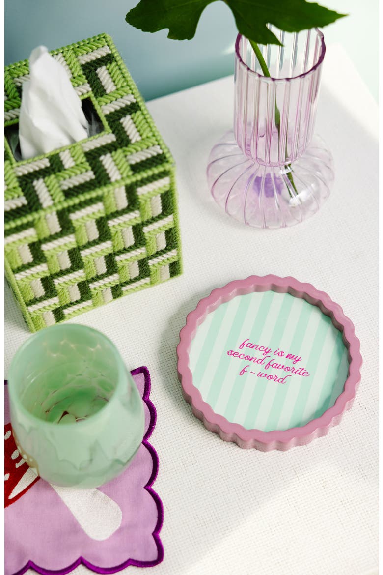 Fancy Small  Lacquer Tray, Alternate, color, Mint Green, Pink