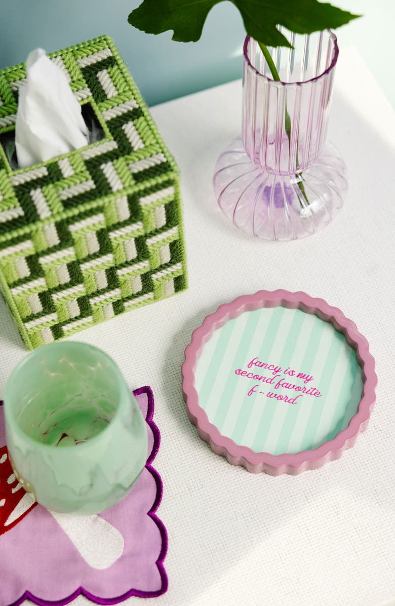 Furbish Fancy Small Lacquer Tray, Alternate, color, Mint Green, Pink