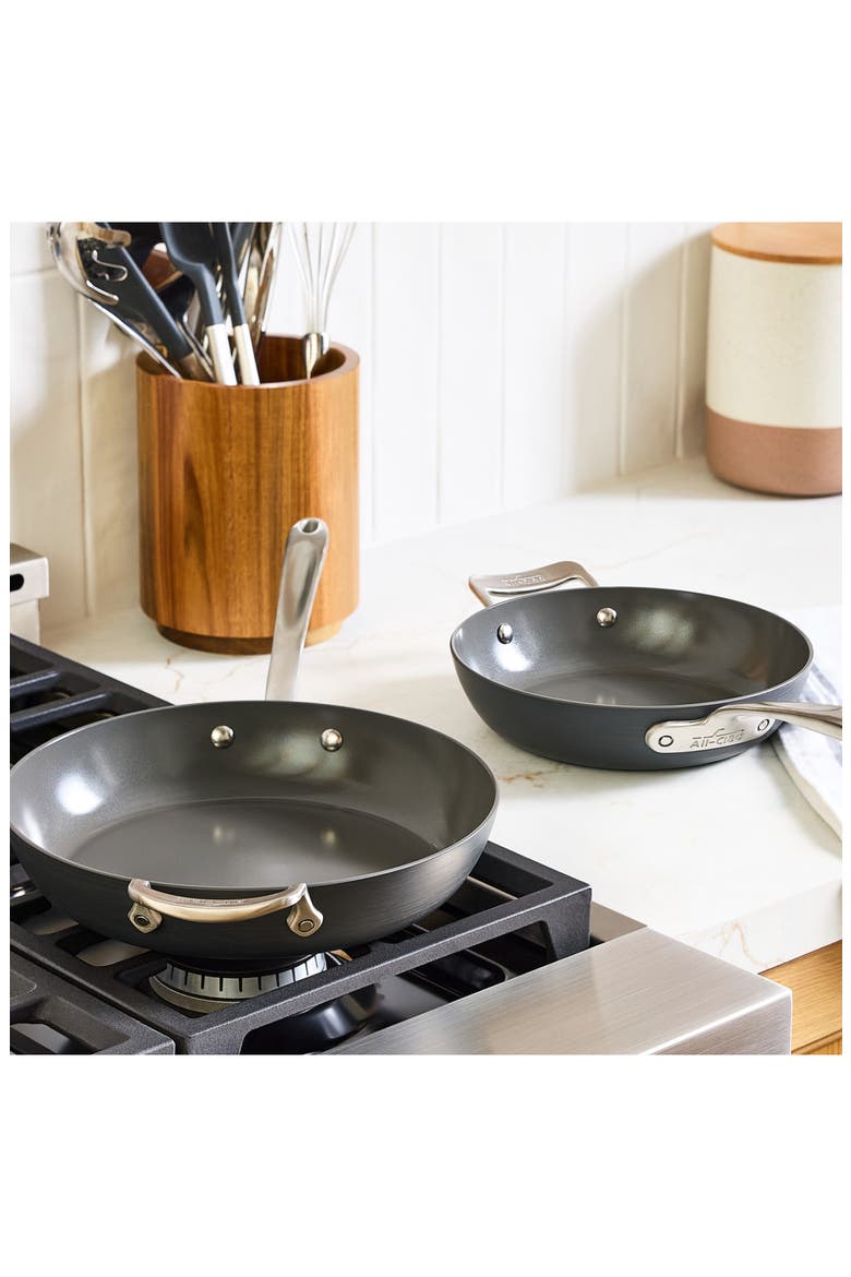 HA1 Ceramic Nonstick 2-Piece Frying Pan Set, Alternate, color, GRAY