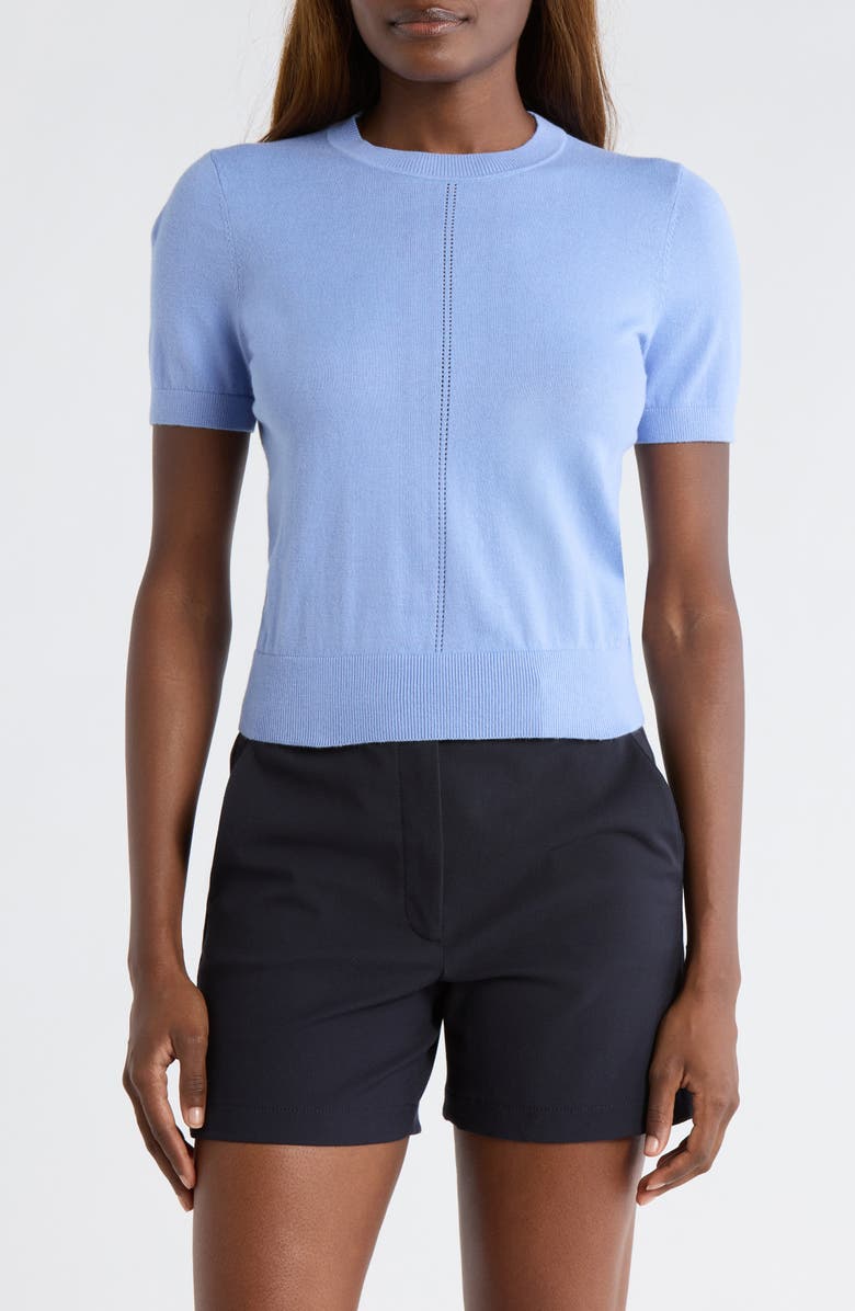 G/FORE Cooling Cotton Blend Short Sleeve Crewneck Sweater, Main, color, Willow