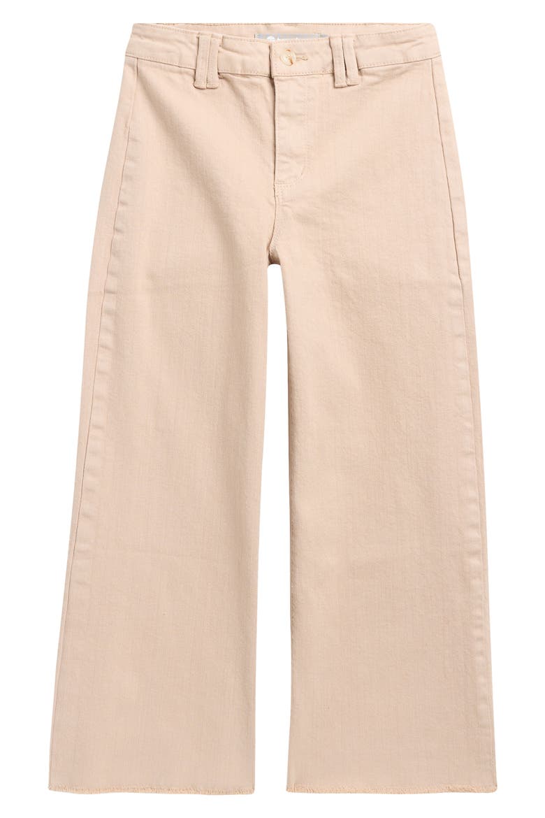 Kids' Fray Hem Wide Leg Jeans, Main, color, KHAKI