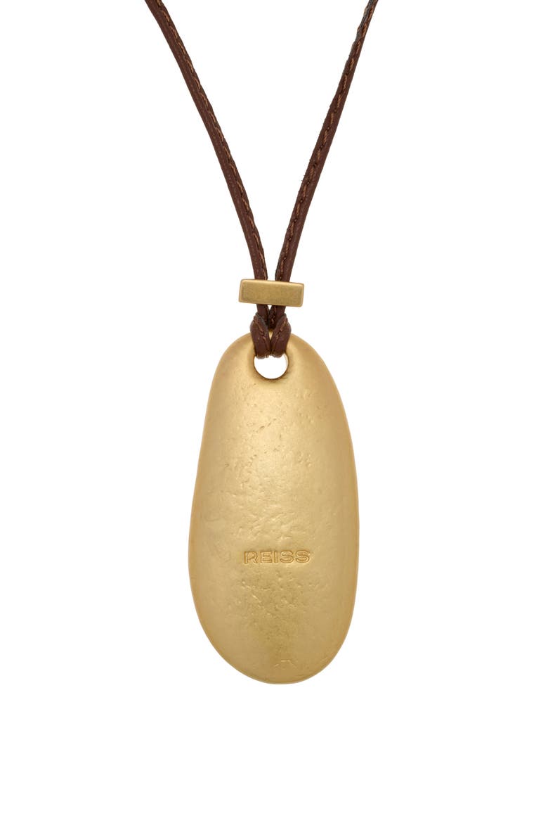 Perry Smooth Pebble Cord Pendant Necklace, Alternate, color, GOLD TONE  BROWN