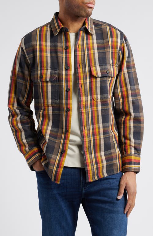 Pendleton Arcadia Plaid Cotton Flannel Button-Up Shirt in Black/Gold Multi Plaid 