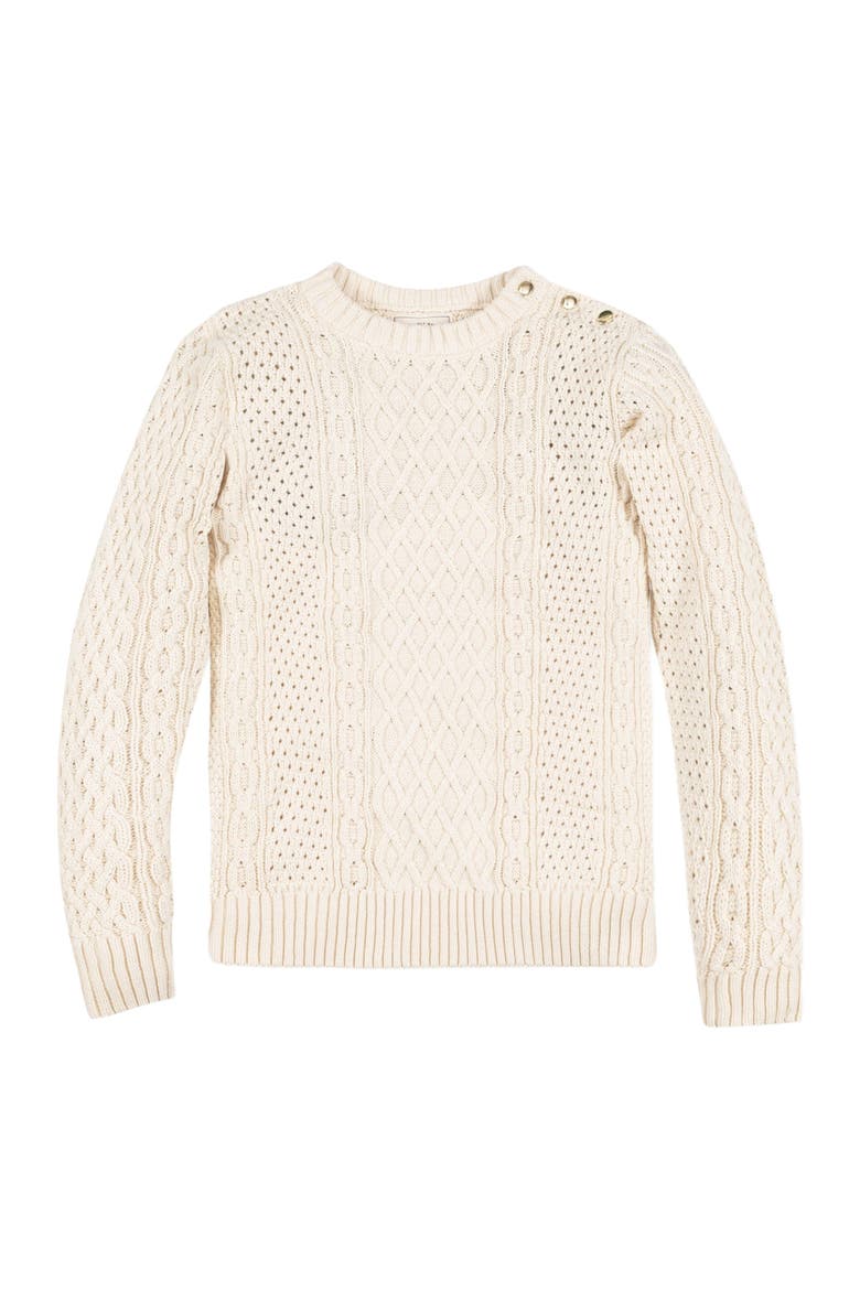 Women's Organic Fisherman Sweater, Alternate, color, Ivory Fisherman