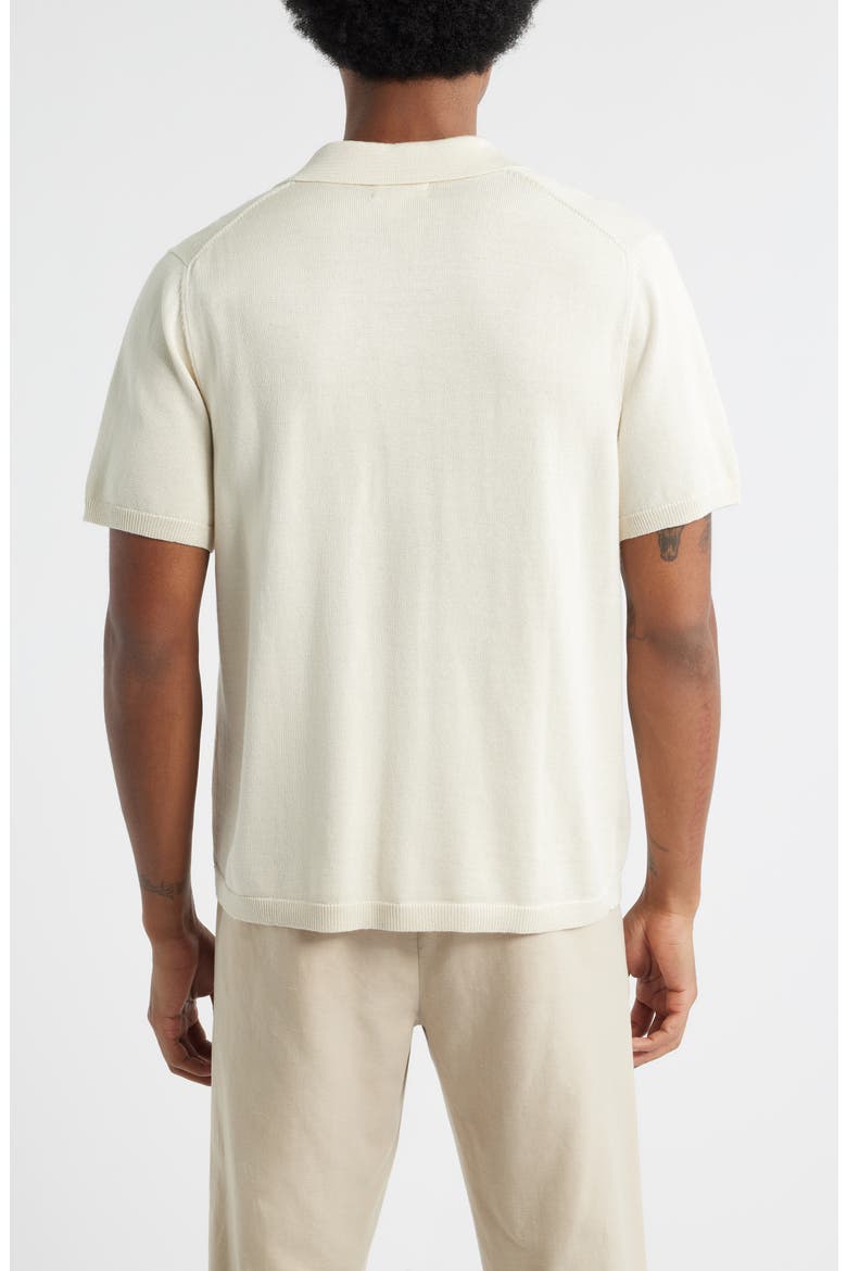 Camp Short Sleeve Button Up Sweater, Alternate, color, IVORY DOVE