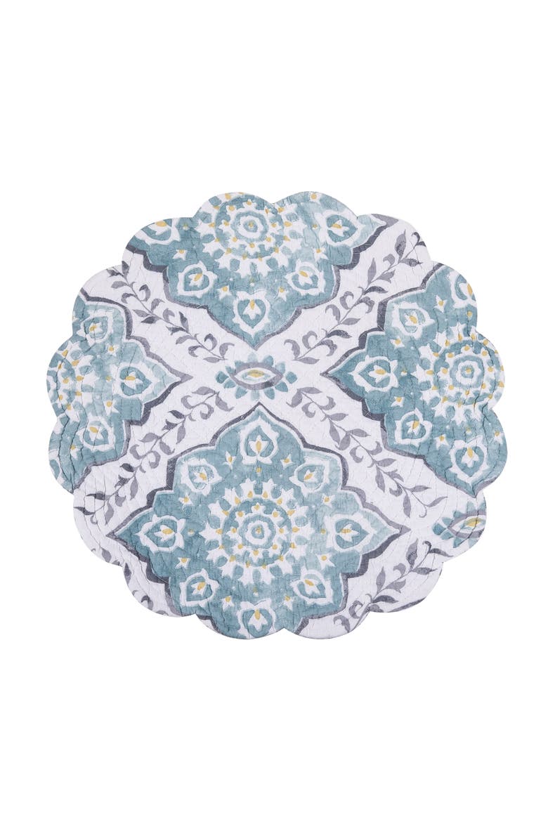 Harlan Round Placemats, Set of 6, 17", Alternate, color, Blue