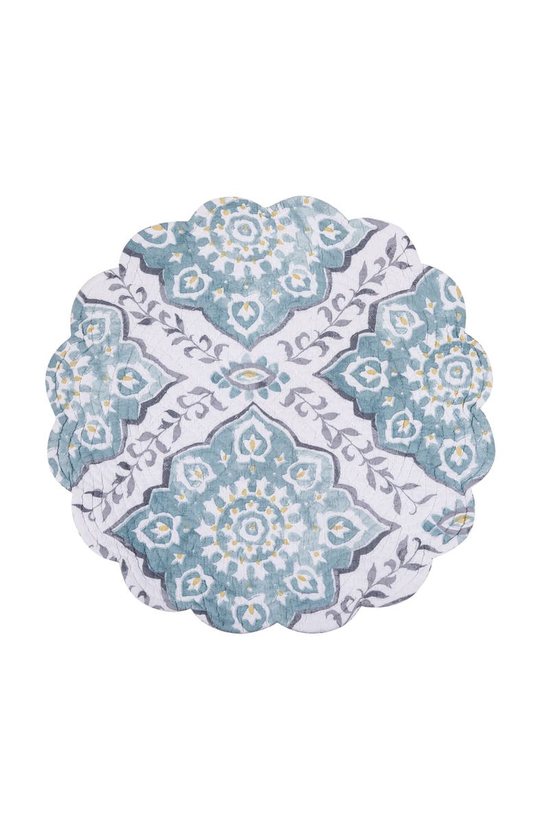 C&F Home Harlan Round Placemats, Set of 6, 17", Alternate, color, Blue