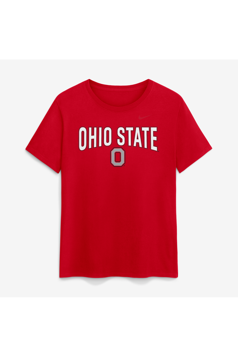 Women's Nike  Scarlet Ohio State Buckeyes Arch Logo T-Shirt, Main, color, Scarlet