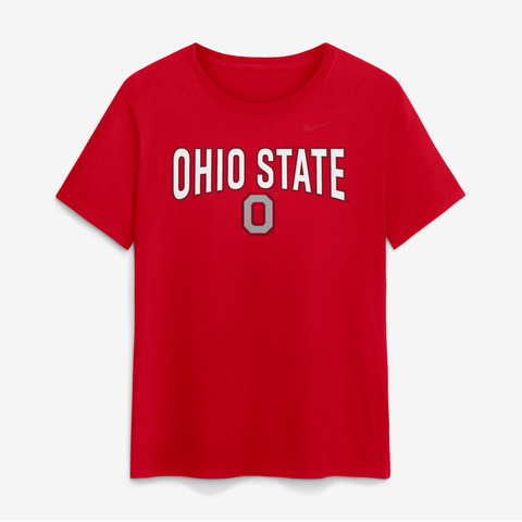 Women's Nike Scarlet Ohio State Buckeyes Arch Logo T-Shirt