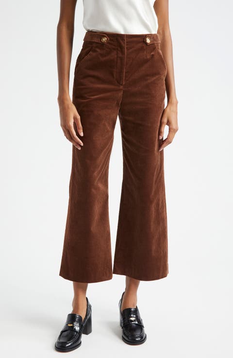 Brynleigh Crop Stretch Cotton Corduroy Pants