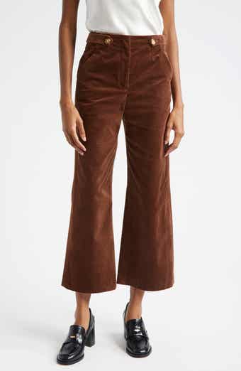 Veronica Beard Brynleigh Crop Stretch Cotton Corduroy Pants