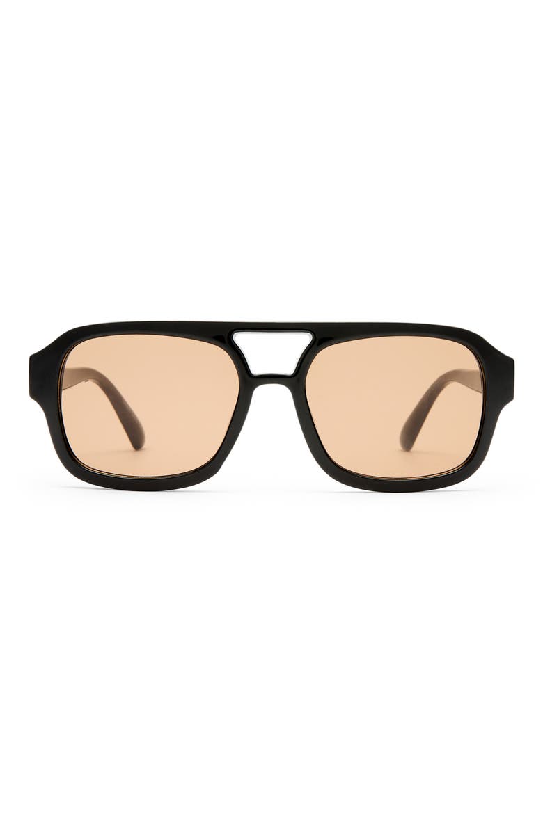 Aquarius 55mm Gradient Aviator Sunglasses, Main, color, BLACK / TAN TINT