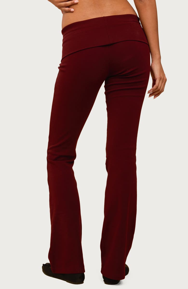EDIKTED Ivanne Foldover Stretch Cotton Flare Pants, Alternate, color, 