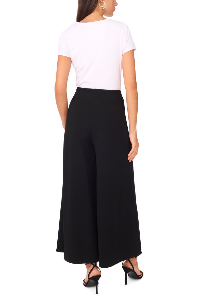 Vince Camuto Pull-On Wide Leg Ponte Pants, Alternate, color, Rich Black