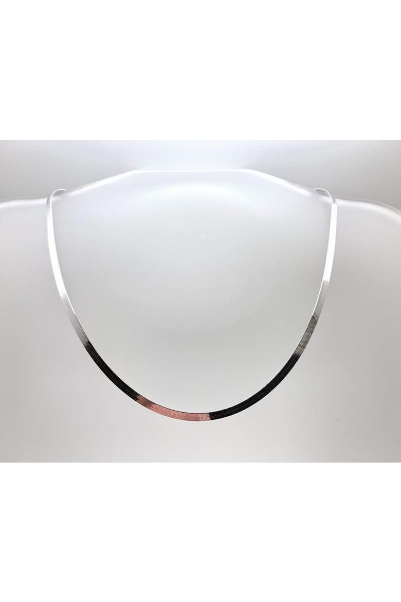 Solid Sterling Silver Flat Necklace, Main, color, Silver
