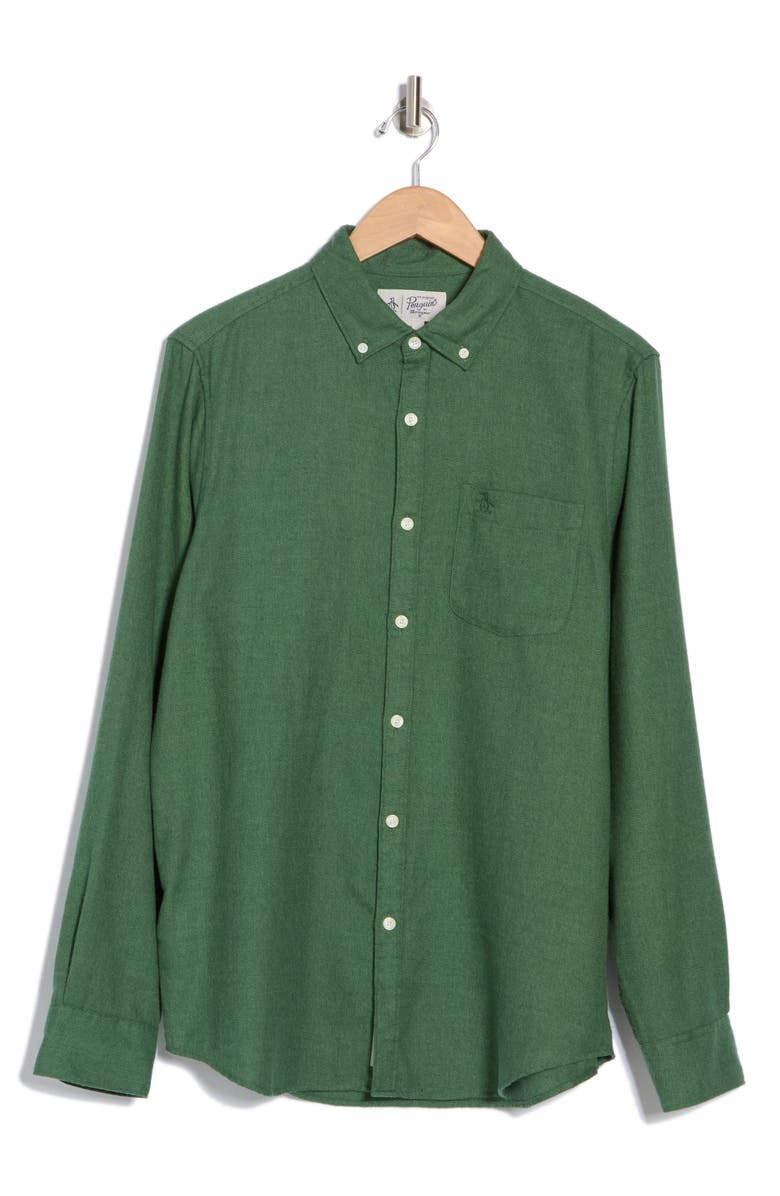 Original Penguin Jasper Flannel Button-Up Shirt, Alternate, color, Sycamore