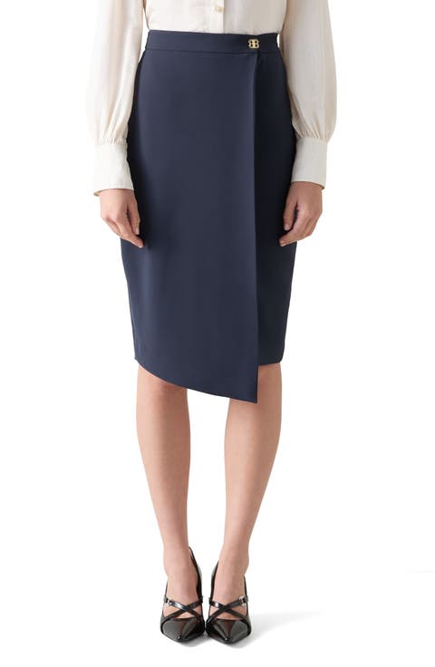 Audrey Faux Wrap Pencil Skirt