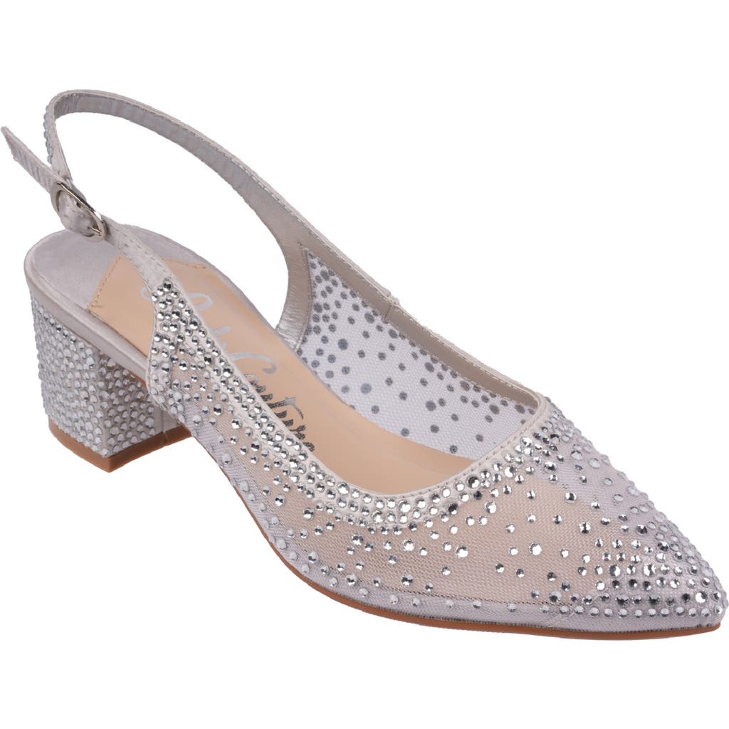 Lady Couture Rhinestone Mesh Slingback In Silver