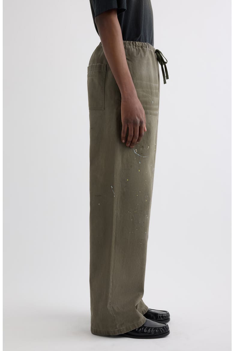 Plott Peached Washed Twill Wide Leg Pants, Alternate, color, DUSTY GREEN