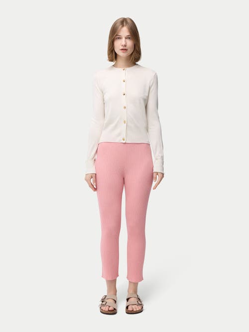 Gobi Mongolian Cashmere Cashmere Silk Buttoned Cardigan In Whisper White