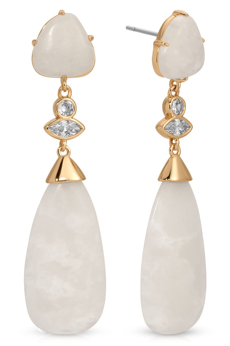Solstice Drop Earrings, Main, color, BONE