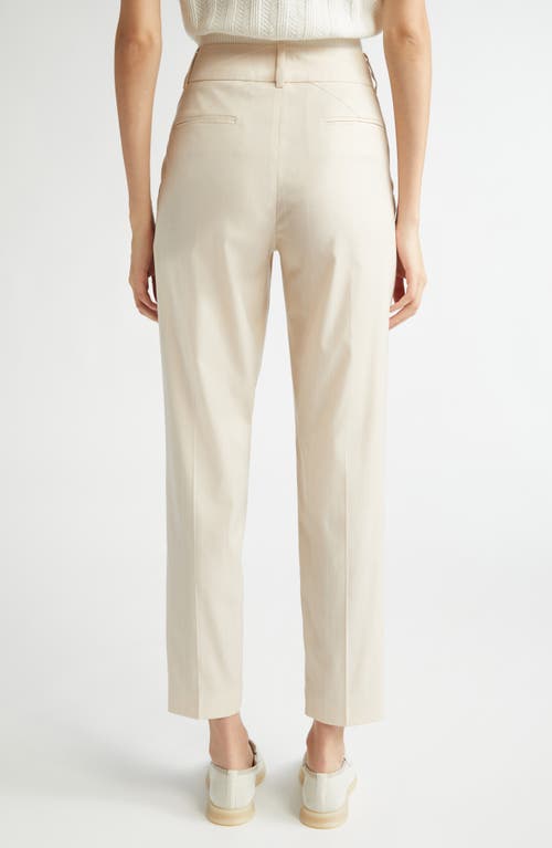 Eleventy Slim Fit Stripe Stretch Virgin Wool Blend Pants In Sand