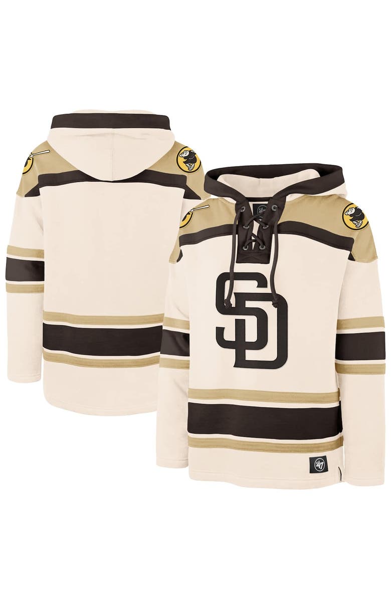 '47 Men's '47 Cream San Diego Padres Superior Lacer Pullover Hoodie, Main, color, Cream