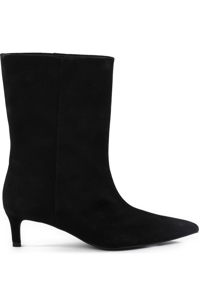 Seychelles Game Changer Pointed Toe Kitten Heel Boot, Alternate, color, Black Suede