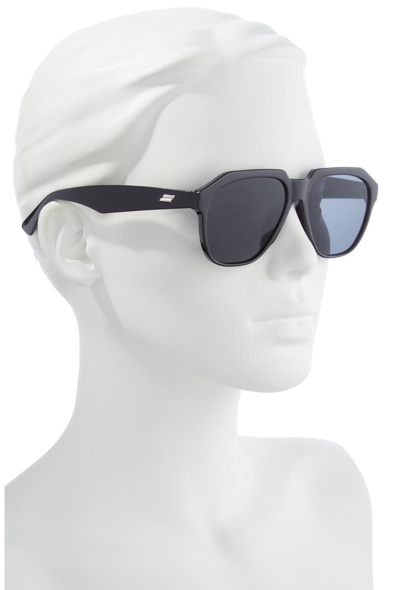 Wynter 58mm Aviator Sunglasses, Alternate, color, BLACK/ BLACK