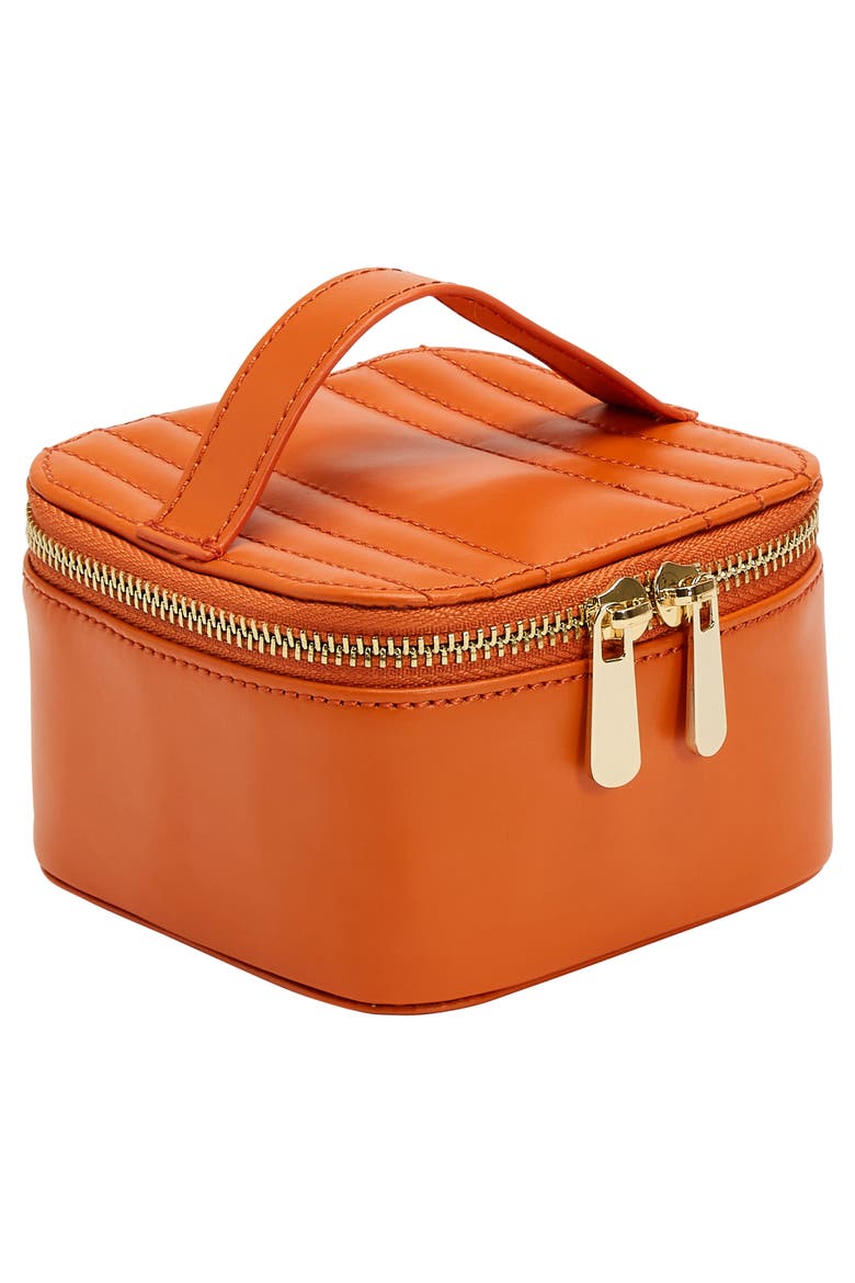 Maria Zip Jewelry Cube, Alternate, color, Tangerine